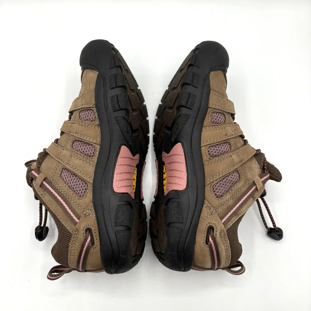 KEEN Hiking‎ Shoes Big Kid Size 3 Brown Pink Waterproof Outdoor Shoe